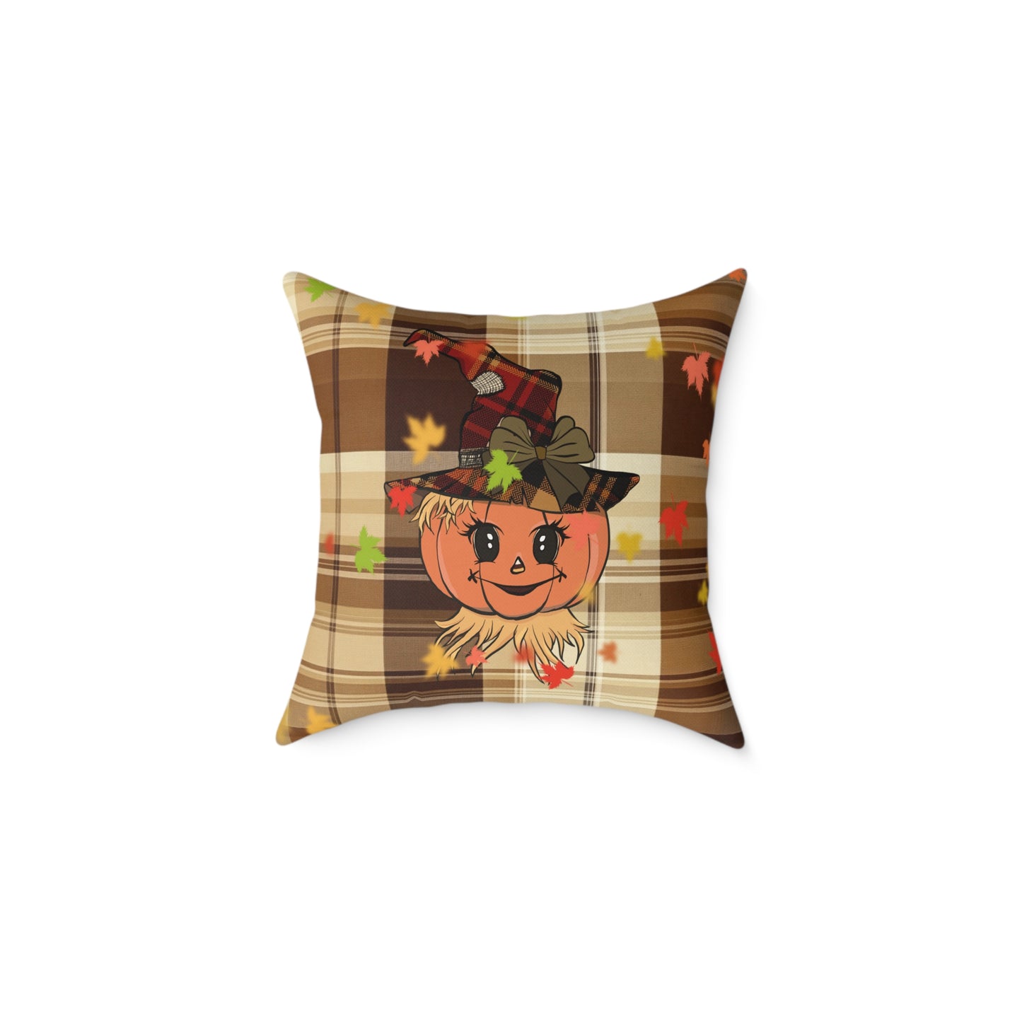 Fall Decor Square Poly Canvas Pillow, Stylish Two-Sided Fall Quote Decor Pillow for Home or Office, Beautiful Accent for Any Room