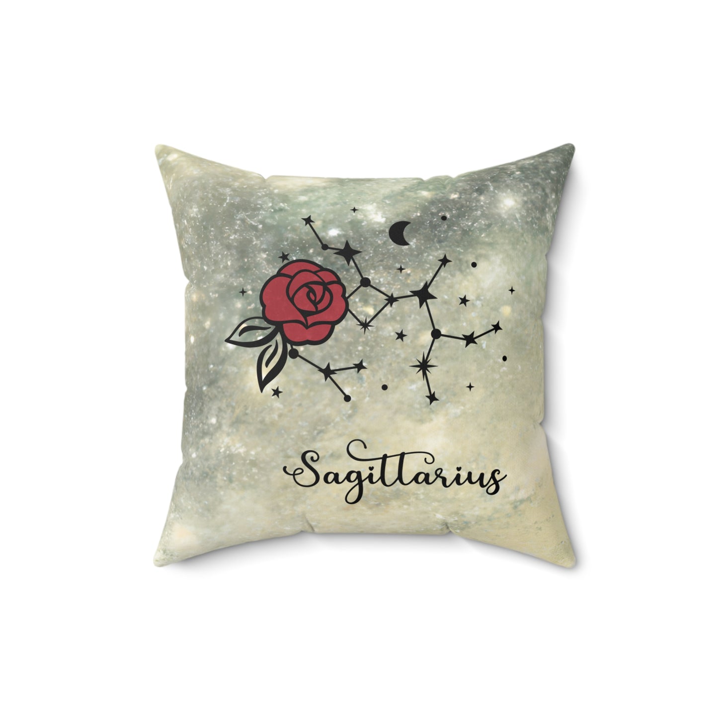 Sagittarius Zodiac Rose Pillow, Decorative Astrology Cushion, Astrology Gift, Celestial Home Decor, Star Sign Pillow