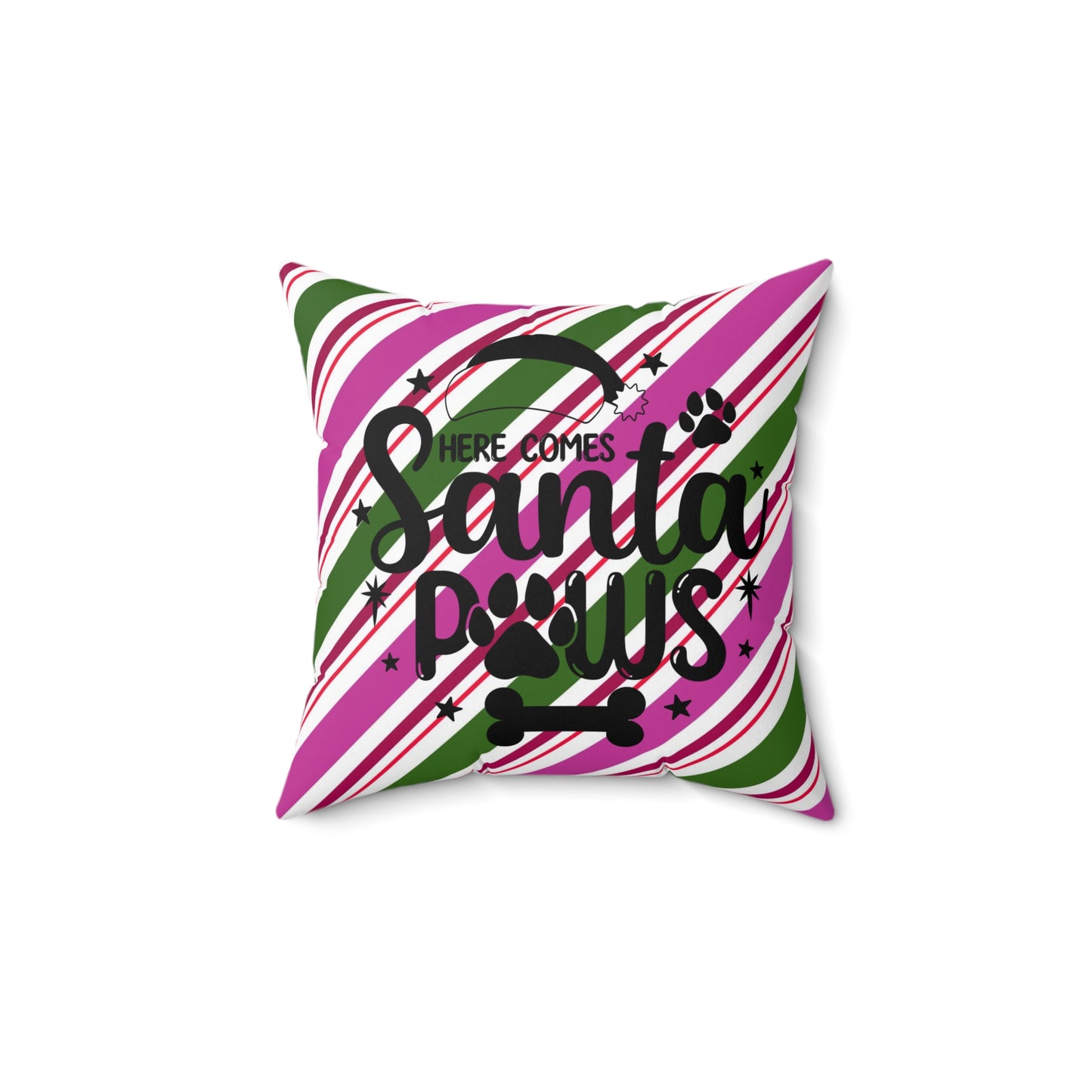 Christmas Dog Theme Spun Polyester Square Pillow, Cute Dog Christmas Quote, Pet Dog Lover's Holiday Pillow Decor, Accent for Any Room