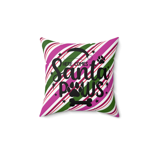 Christmas Dog Theme Spun Polyester Square Pillow, Dog Lover's Christmas Quote, Pet Lover's Christmas Decor for Home and Office, Animal Lover's Holiday Decor