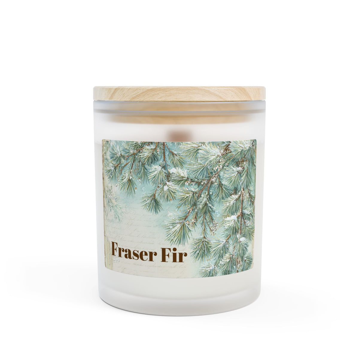 Vanilla Frosted Glass Candle – 11oz Scented Soy Candle with Wooden Lid