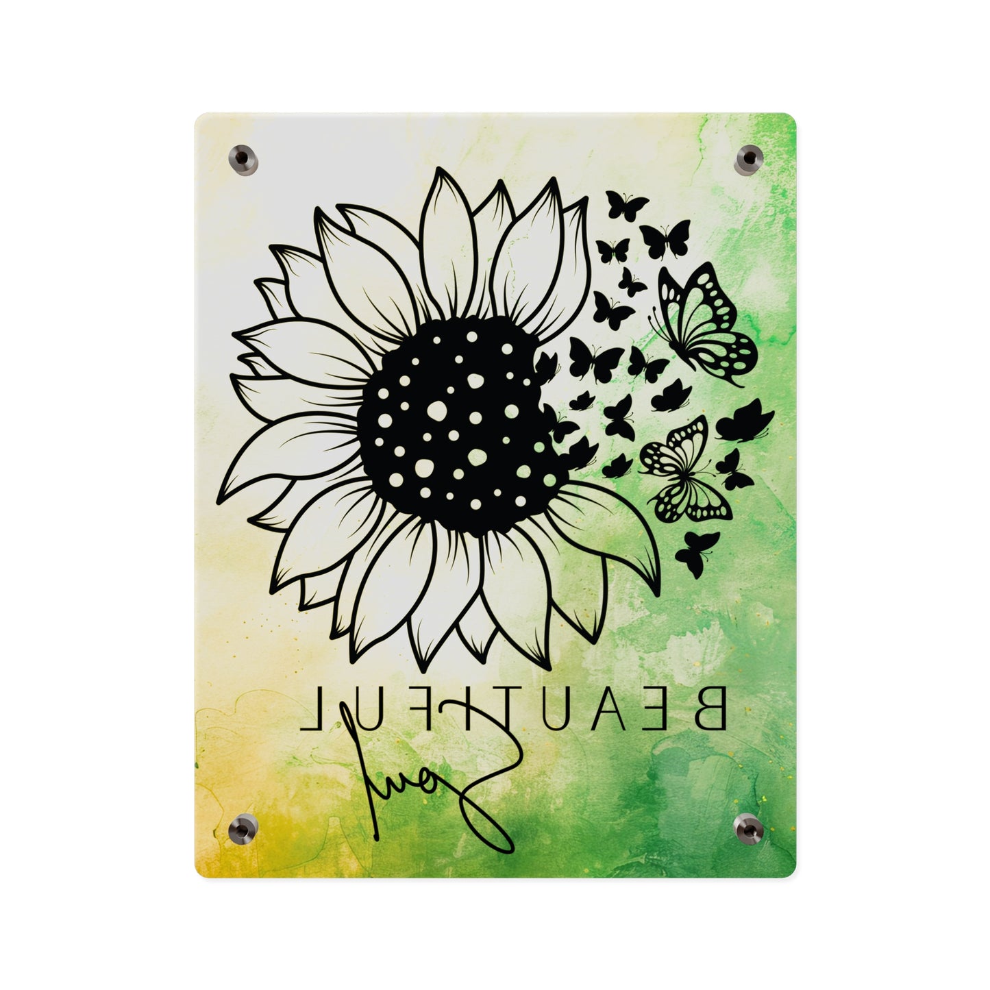 Beautiful Soul Acrylic Wall Art Panel with Sunflower Design