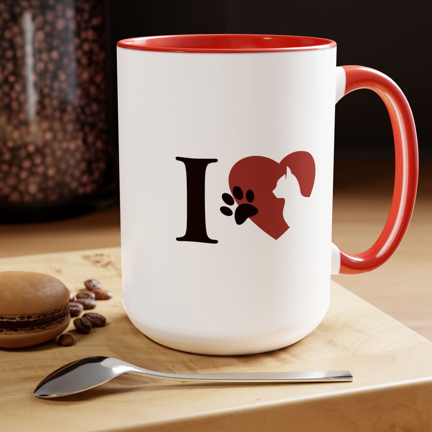 Pet Cat Theme Two-Tone Coffee Mugs, 15oz, Animal Lovers,  Cat Lover Quote, Pet Lovers, Coffee, Tea, Hot Chocolate Lovers, Gift Idea for Any Occasion