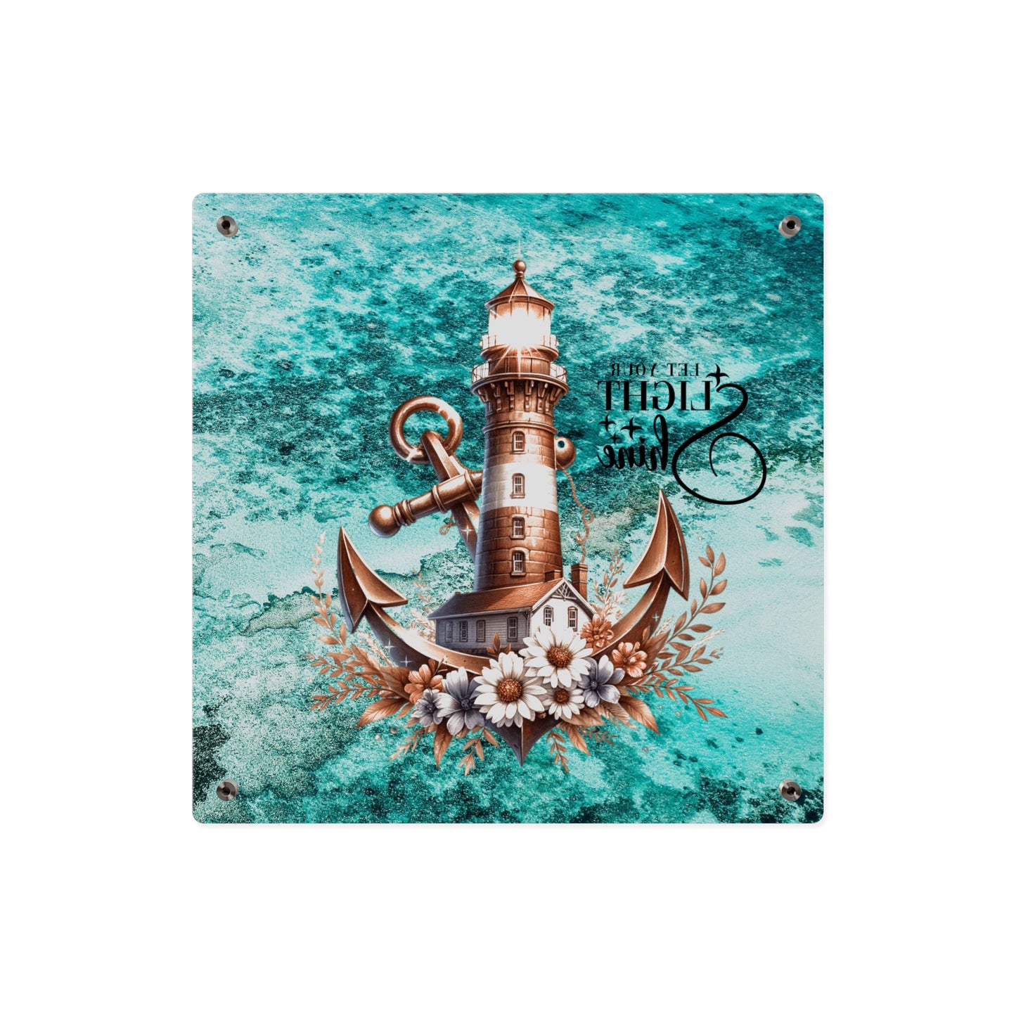 Nautical Acrylic Wall Art Panel - "Let Your Light Shine" Home Decor