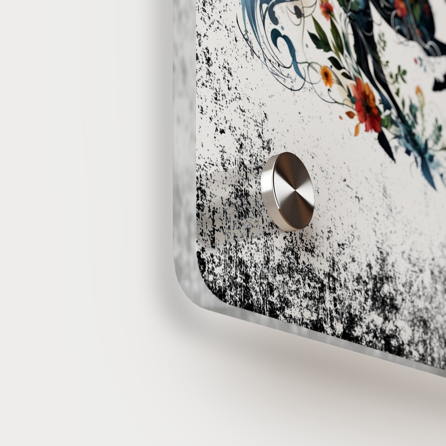 Vibrant Floral Horse Acrylic Wall Art Panel - Home Decor