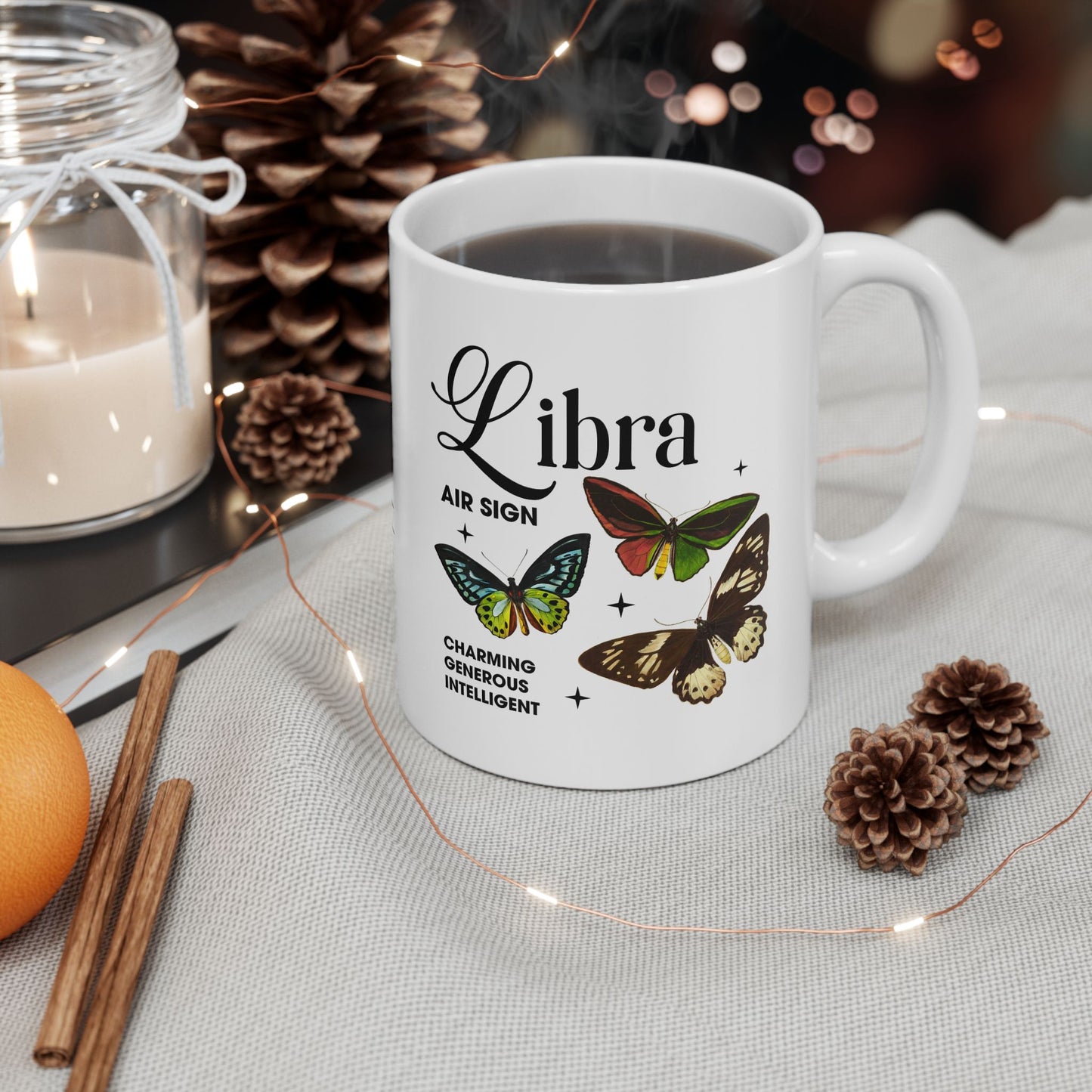Libra Zodiac Ceramic Mug | 11oz & 15oz | Astrology Gifts for Libra Lovers