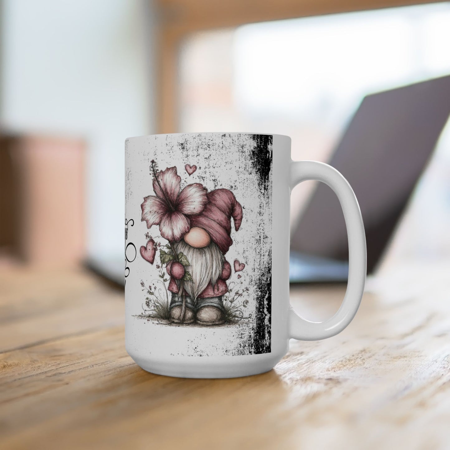 Ceramic Gnome Floral Mug "Forever & Always" — Romantic Anniversary Gift (11oz & 15oz)