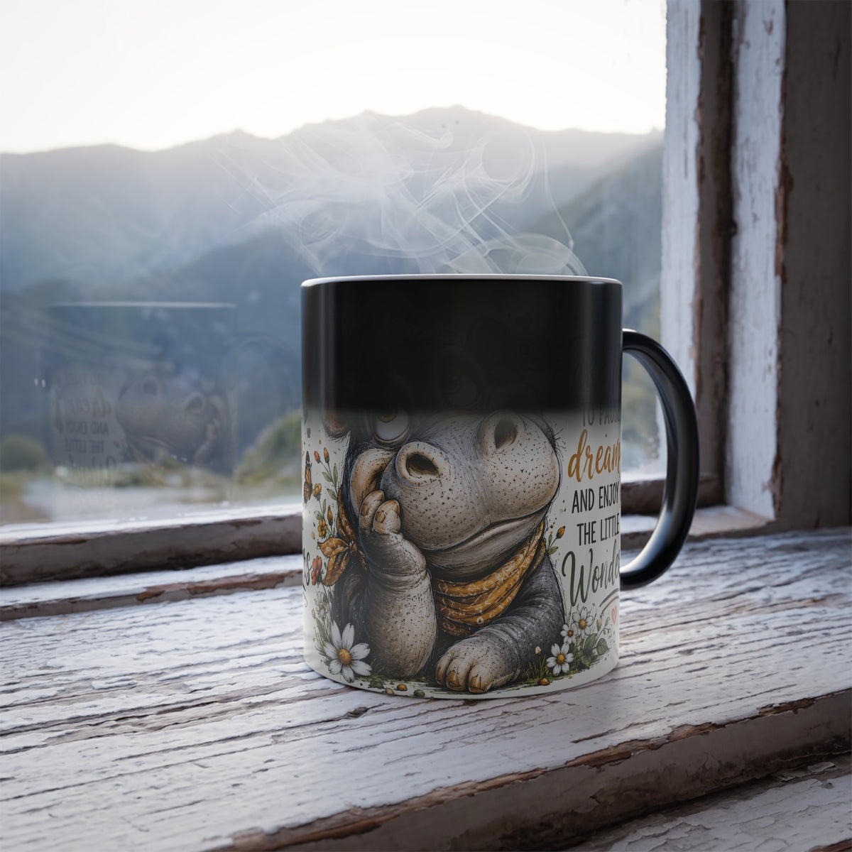 Take Time to Pause and Dream  Hippo Color-Changing Mug