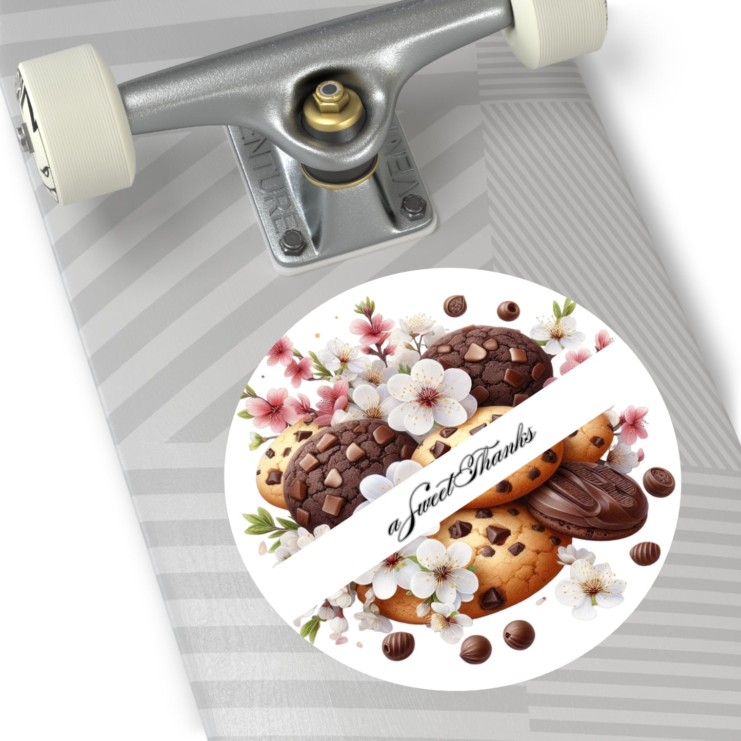 Sweet Thanks Cookie Stickers, Floral Round Vinyl Stickers for Gifts, Party Favors, Scrapbooking, Wedding Decor