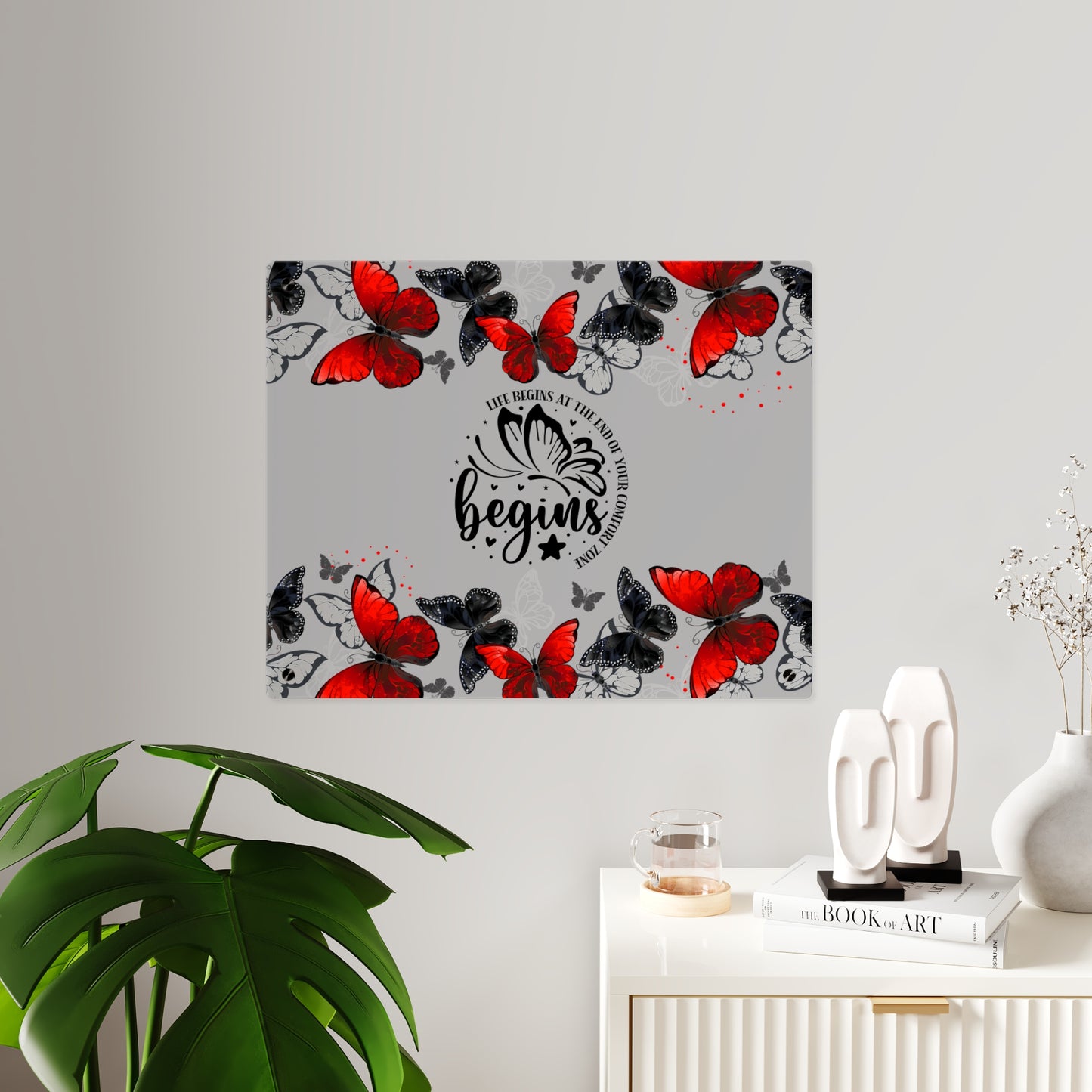 Inspirational Butterfly Acrylic Wall Art Panel - 'Life Begins' Decor