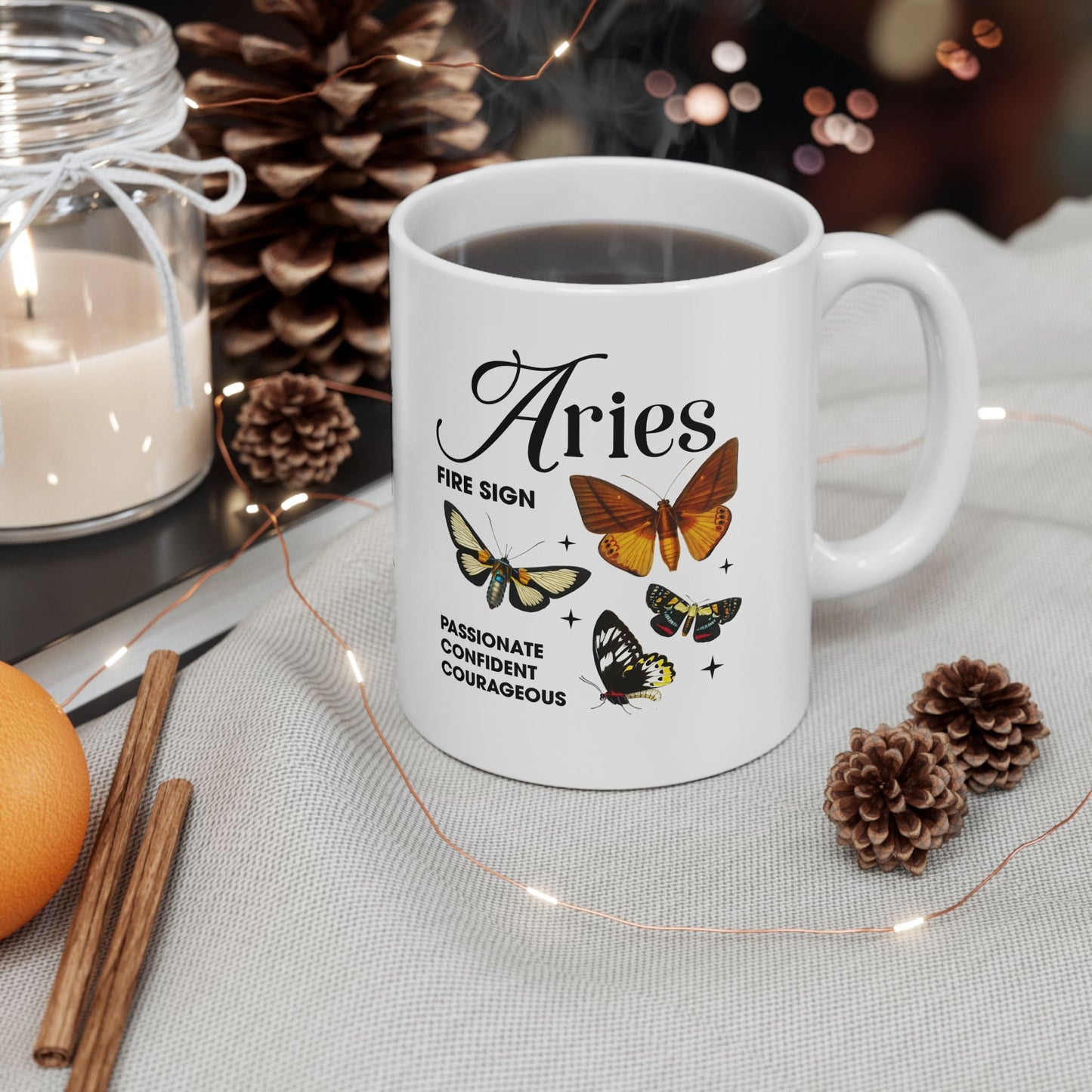 Zodiac Aries Ceramic Coffee Mug (11oz, 15oz) - Astrology Gift for Star Sign Lovers