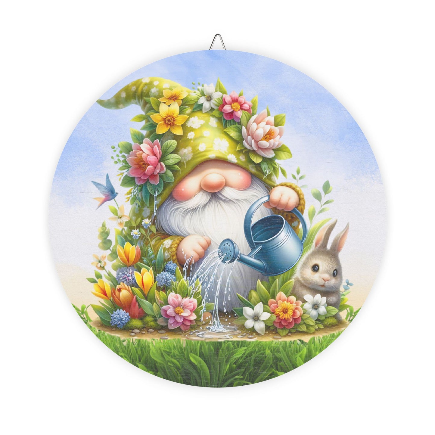 Whimsical Gnome Garden Rustic Charm Wood Sign - Cute Rustic Charm Decoration for Home & Spring Celebrations