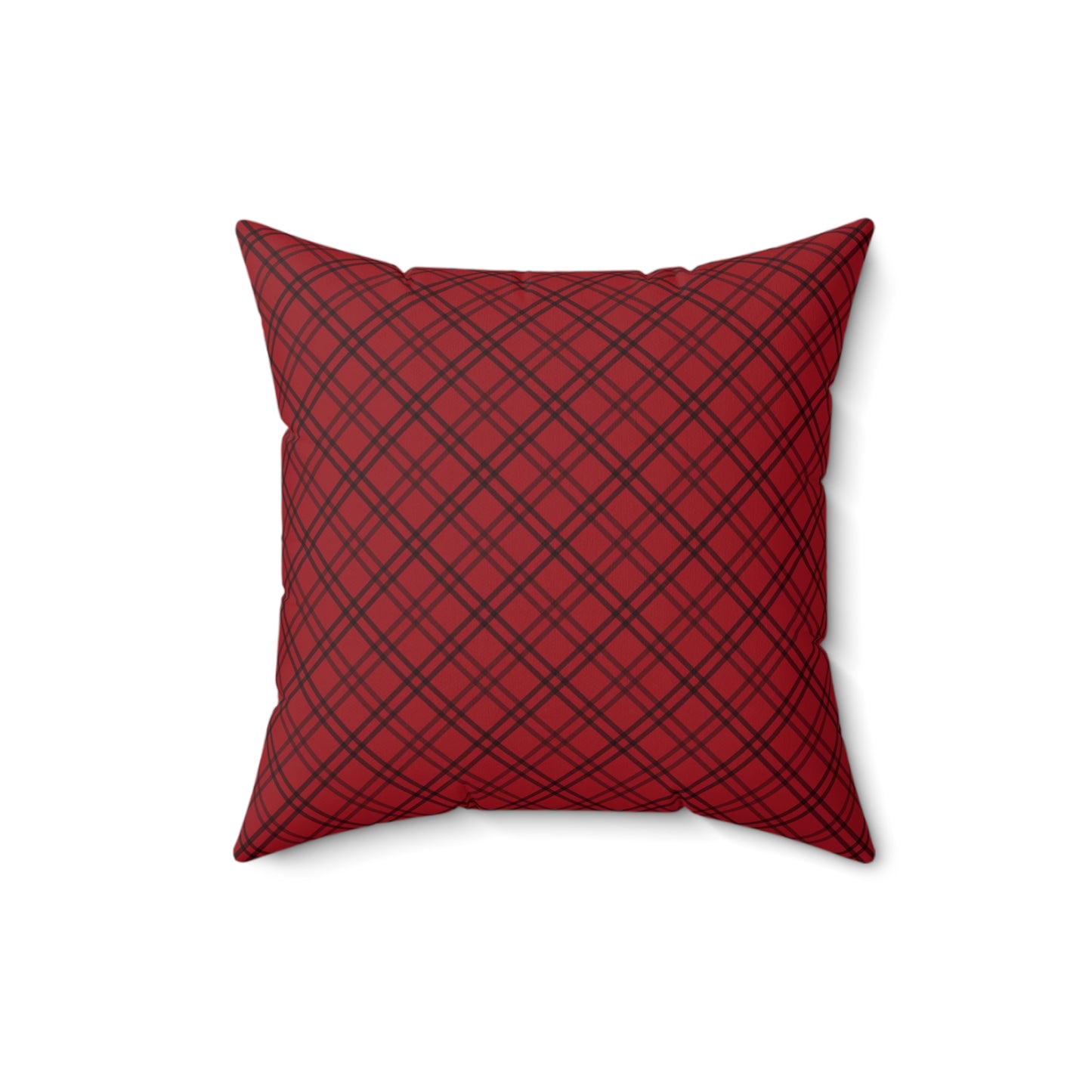 Spun Polyester Square Pillow - Christmas Plaid Heart Floral Design Accent Pillow, Holiday Decor for Any Room for Home or Office