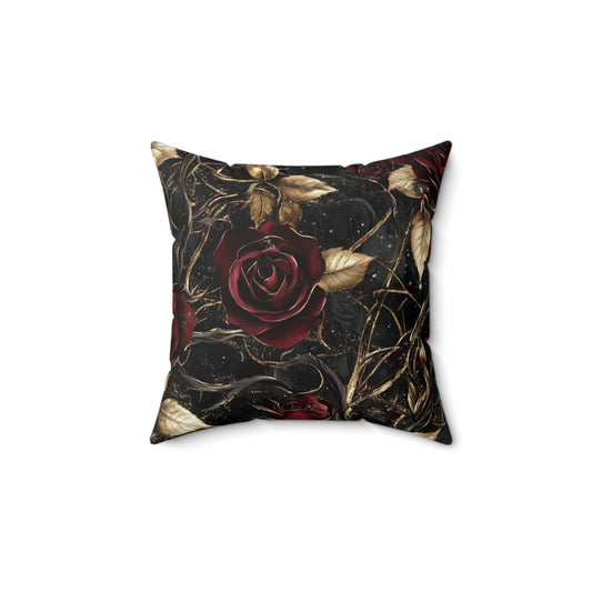 Elegant Gothic Floral Pillow, Decorative Cushion, Home Decor, Gift for Her, Living Room Styling, Halloween Decor, Valentine's Day Decoration