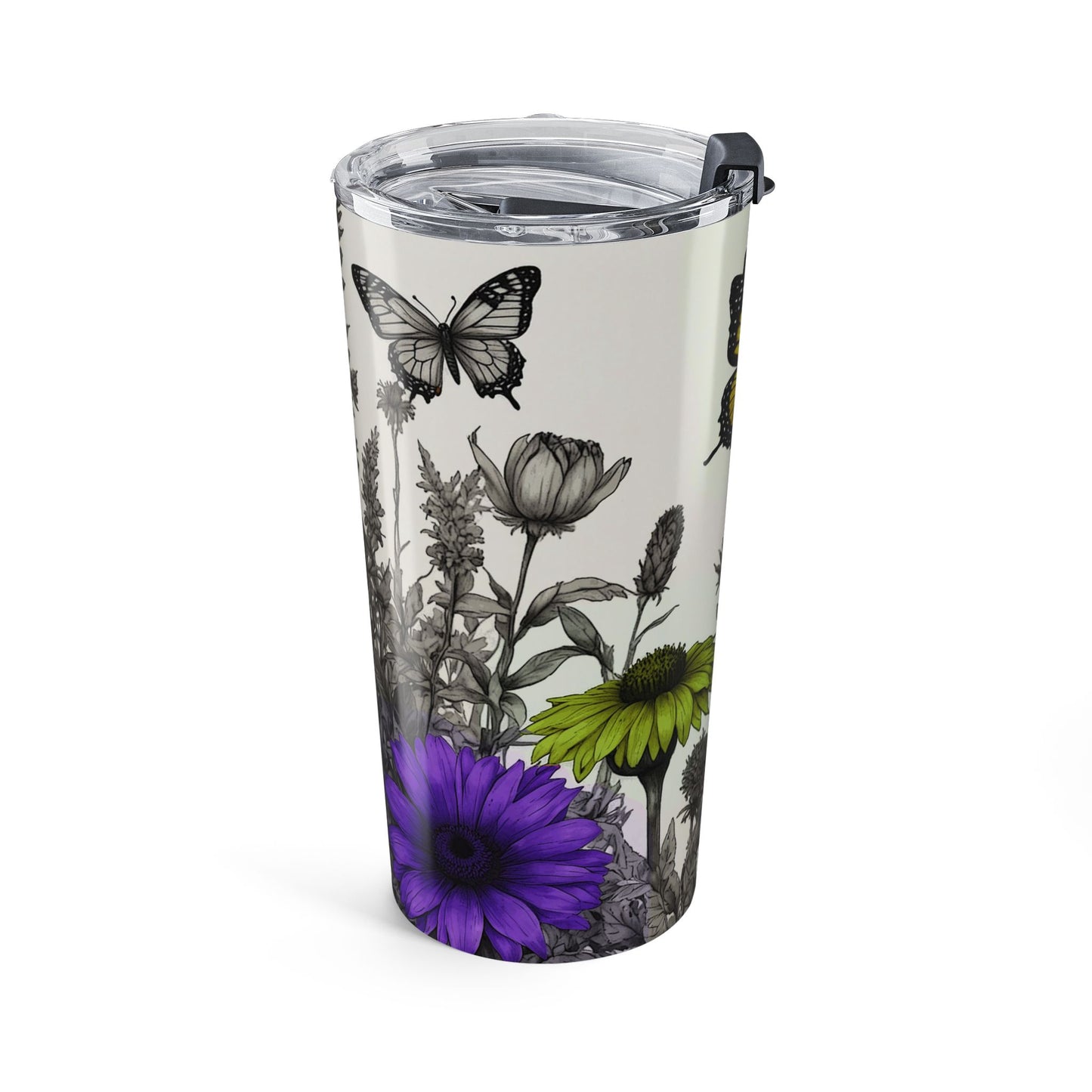 Vibrant Floral Butterfly Tumbler 20oz - Nature Gift