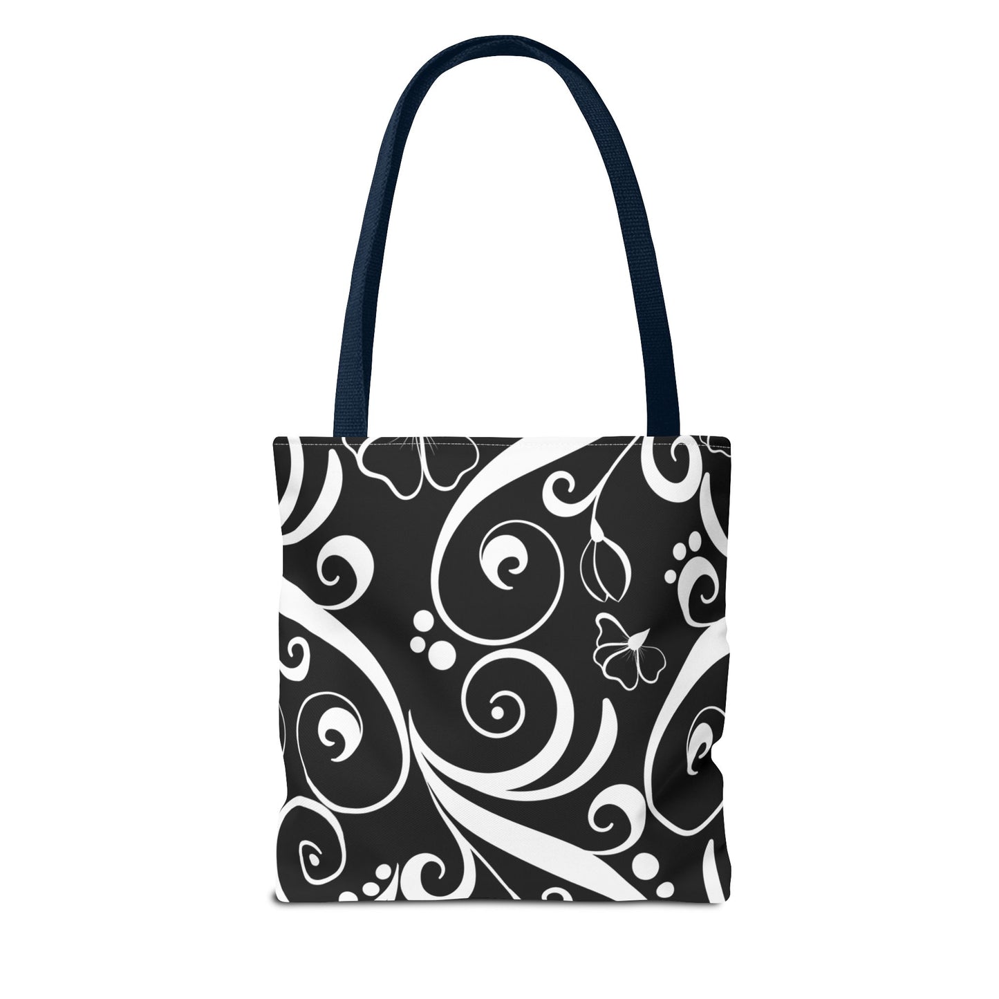 Fashionable Black and White Pattern Tote Bag (AOP), Stylish, Great Gift Idea for Birthdays, Holidays, Any Occasion for Anyone