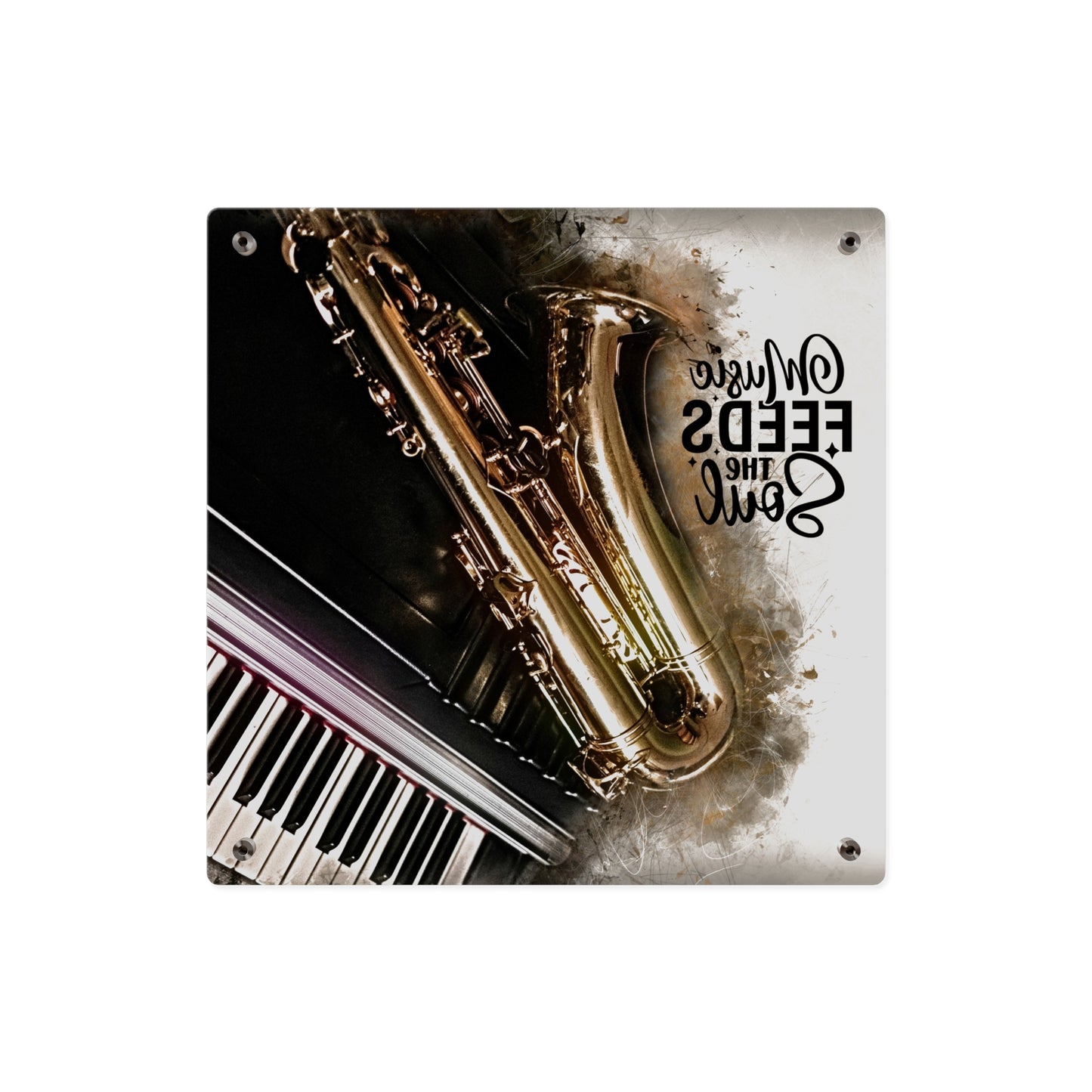 Inspirational Acrylic Wall Art Panel - "Music Feeds the Soul"