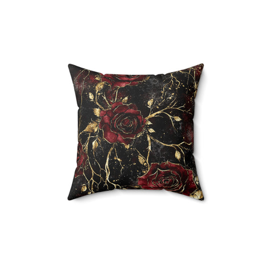 Elegant Gothic Floral Decorative Pillow, Home Decor Cushion, Couch Accessory, Gift for Her, Romantic Accent Pillow