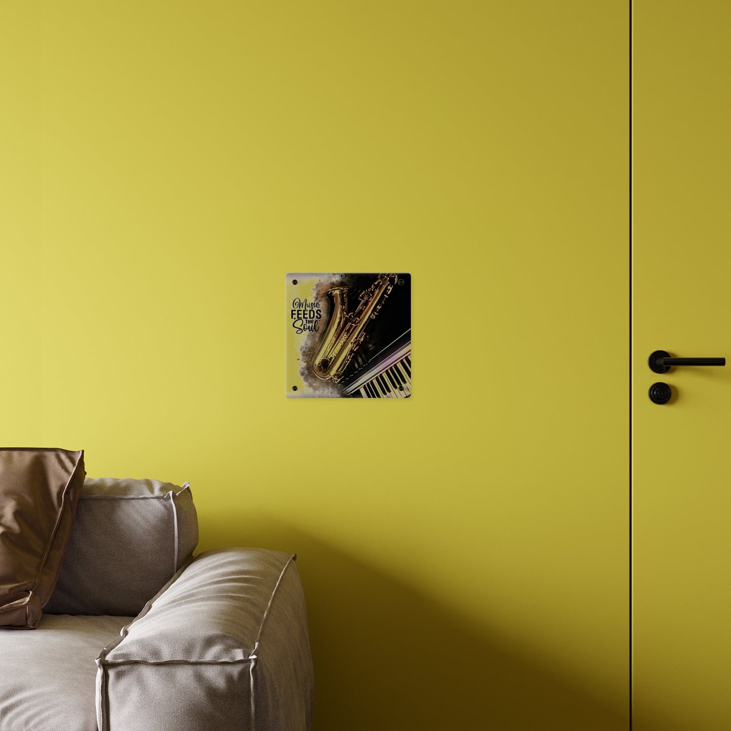 Inspirational Acrylic Wall Art Panel - "Music Feeds the Soul"