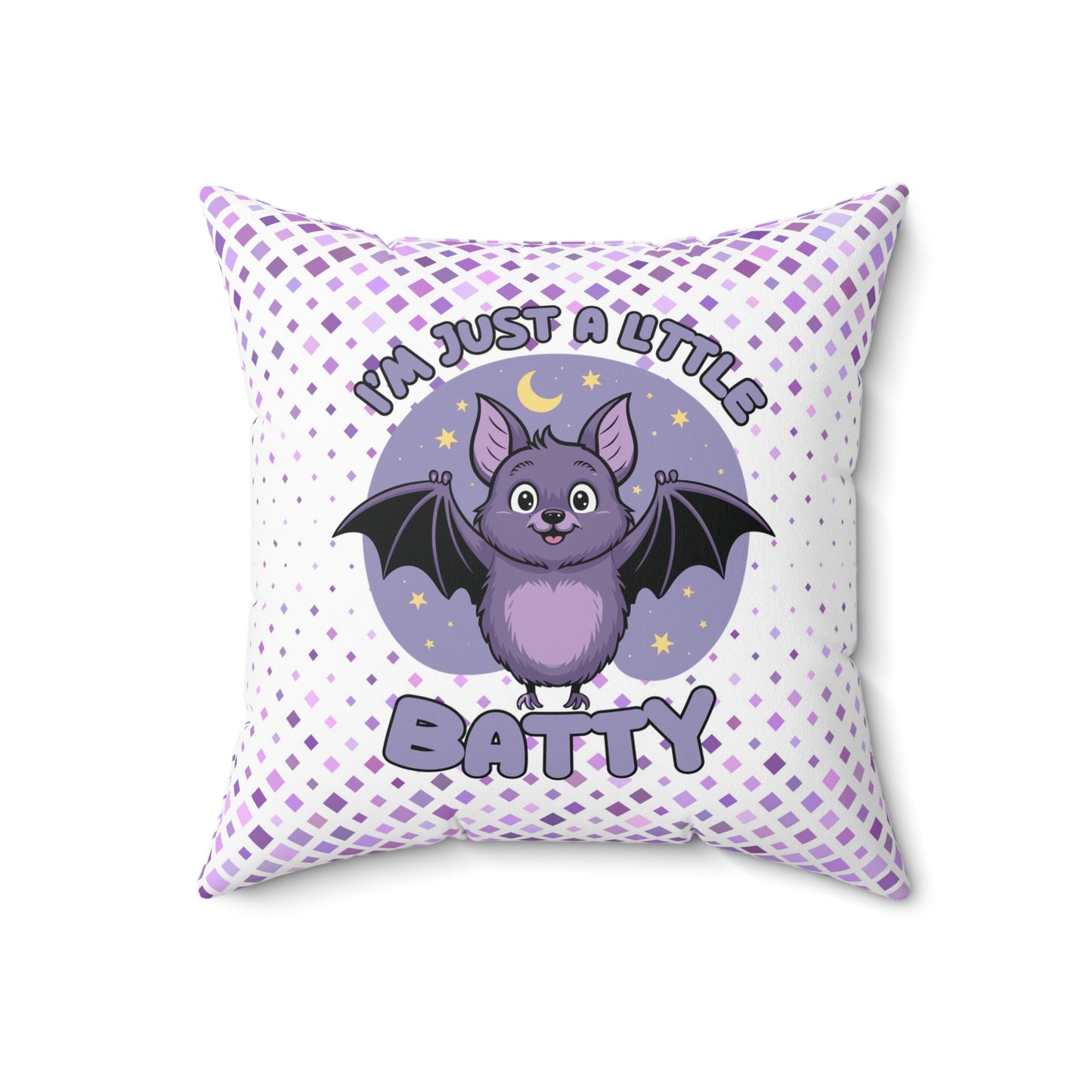 Cute Batty Pillow - I'm Just a Little Batty, Halloween Decor, Animal Lover Gift, Kids Room Cushion, Fun Home Accent