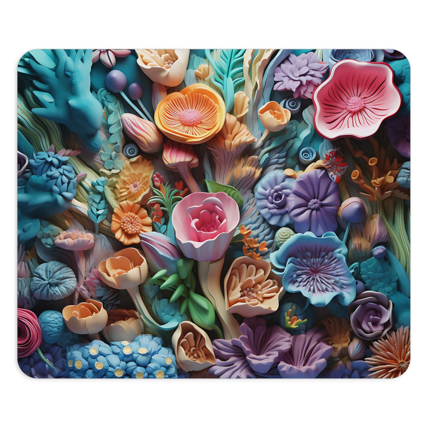 Petals & Blooms Floral Desk Mouse Pad - Vibrant Nature-Inspired Desk Accessory