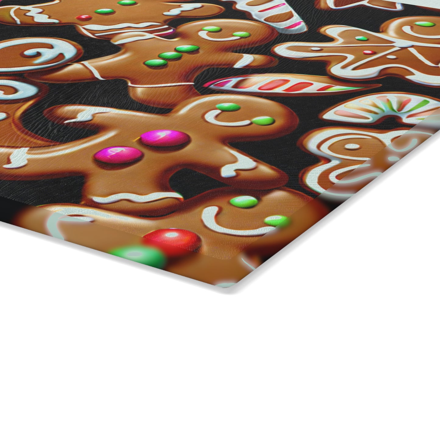 Gingerbread Holiday Glass Cutting Board