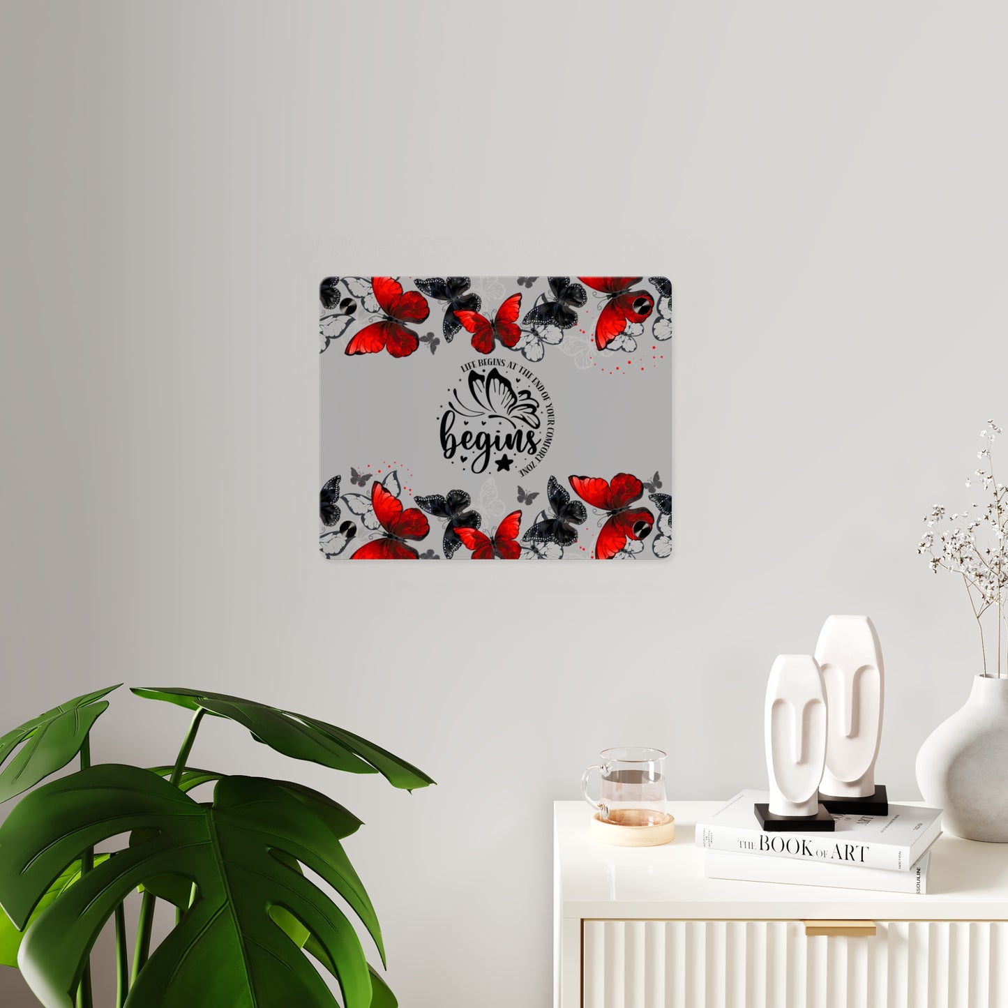 Inspirational Butterfly Acrylic Wall Art Panel - 'Life Begins' Decor
