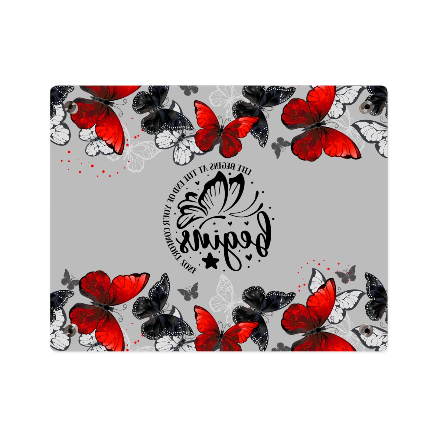 Inspirational Butterfly Acrylic Wall Art Panel - 'Life Begins' Decor