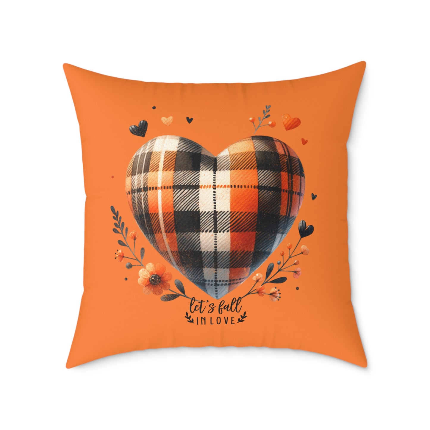 Fall Theme Square Poly Canvas Pillow, Beautiful Two-Sided Fall Theme and Fall Quote Decor for Home or Office, Stylish Accent for Any Room