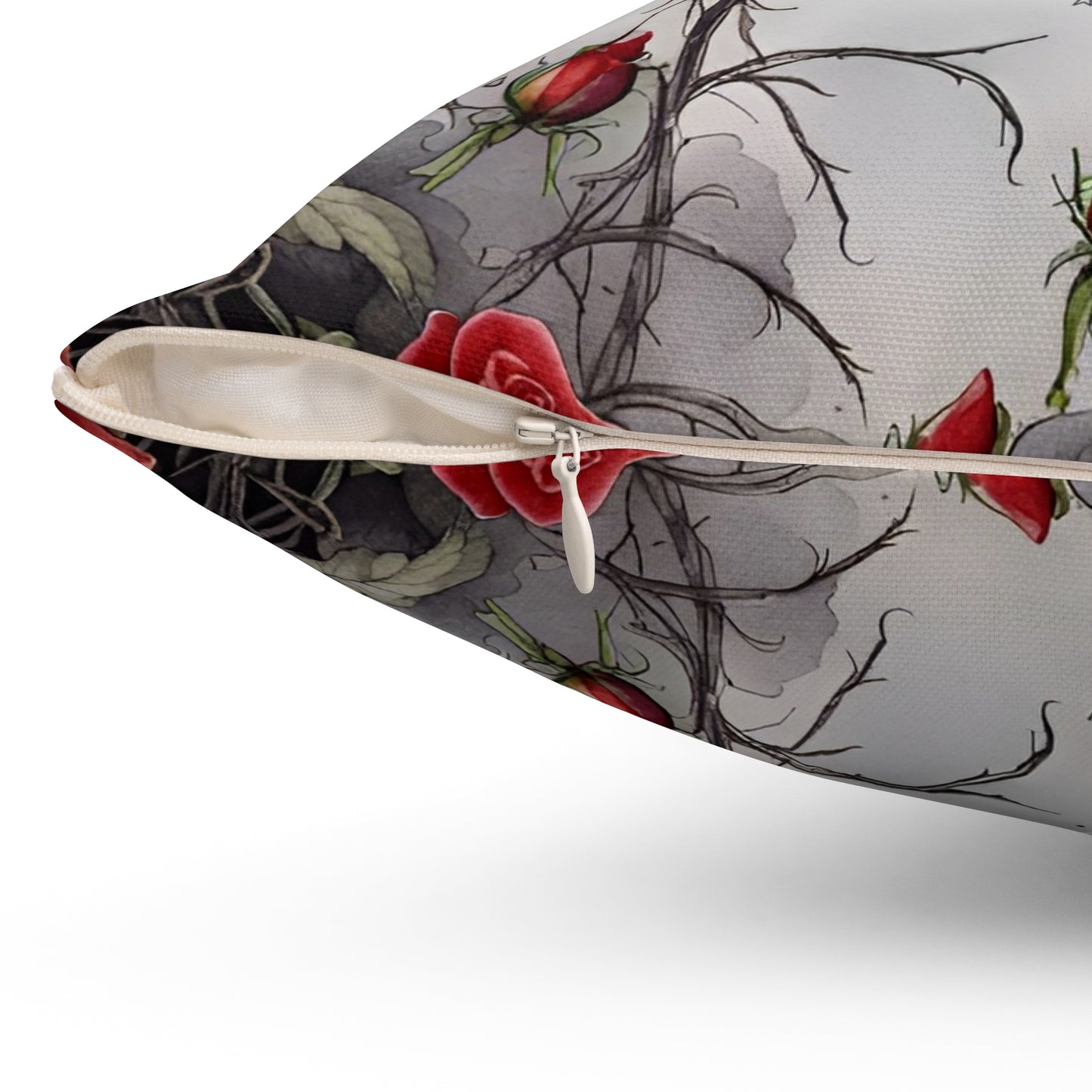 Gothic Theme Spun Polyester Square Pillow, Beautiful Accent for Home or Office, Love You To The Moon And Back Quote, Gift Idea for Any Occasion