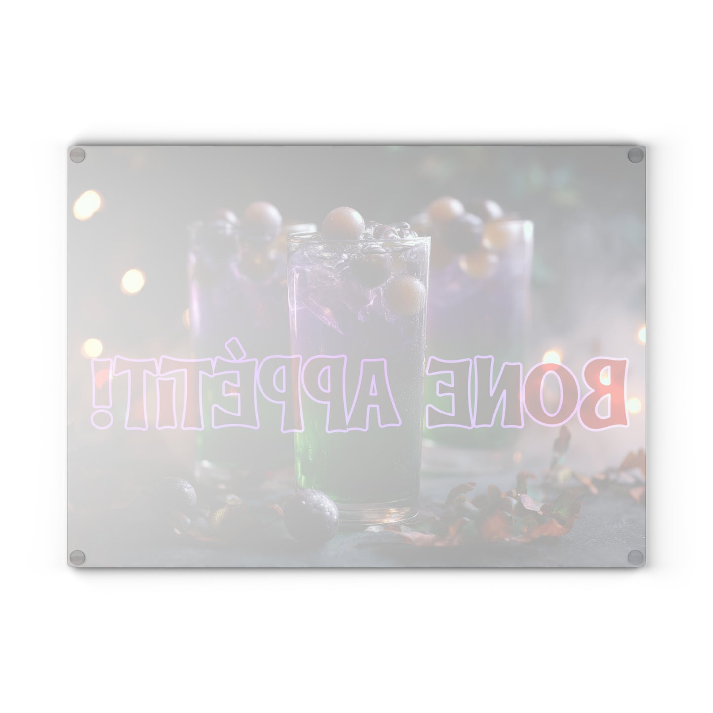 Spooky Bone Appétit Glass Cutting Board