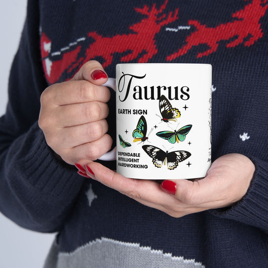 Taurus Zodiac Ceramic Mug - 11oz & 15oz - Astrology Gift for Taurus