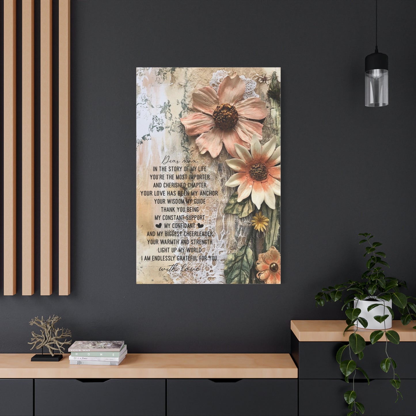 Floral Canvas Wall Art - Heartfelt Mom Appreciation Decor