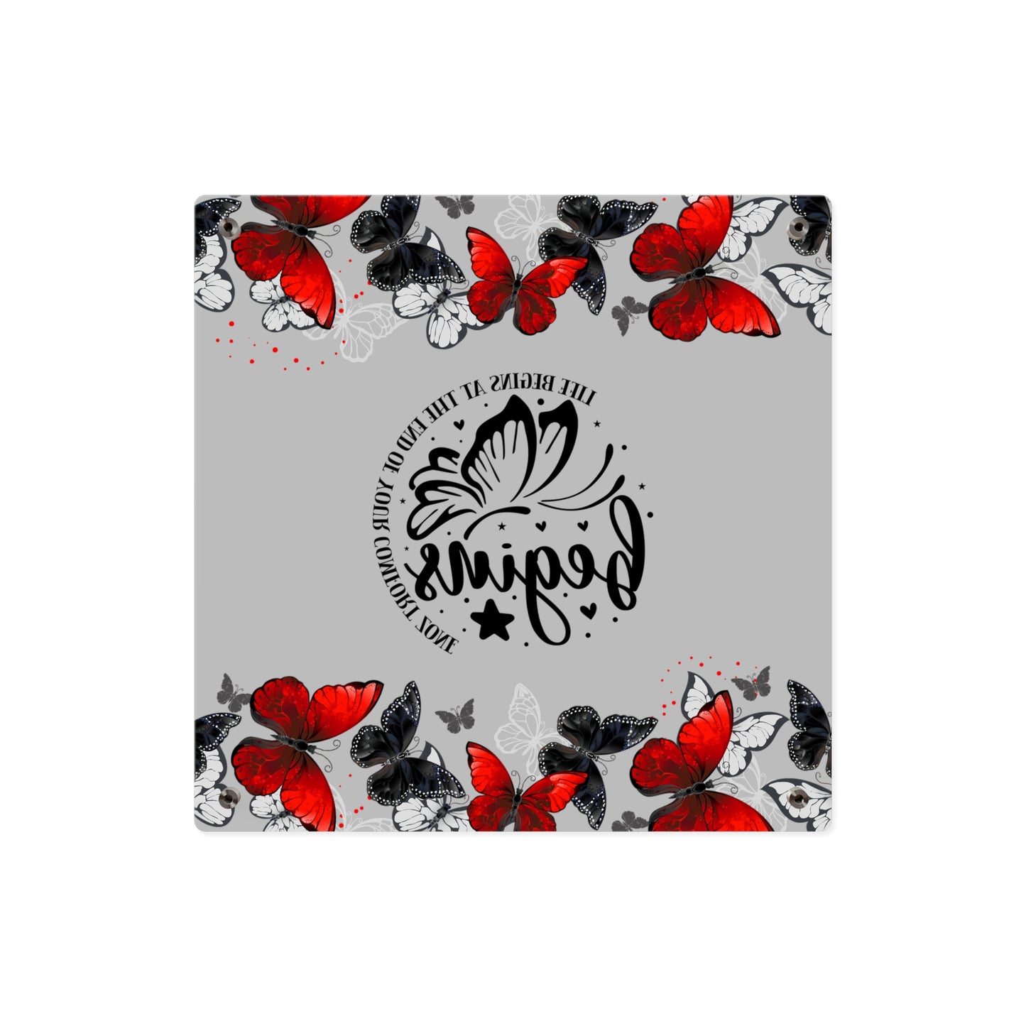 Inspirational Butterfly Acrylic Wall Art Panel - 'Life Begins' Decor