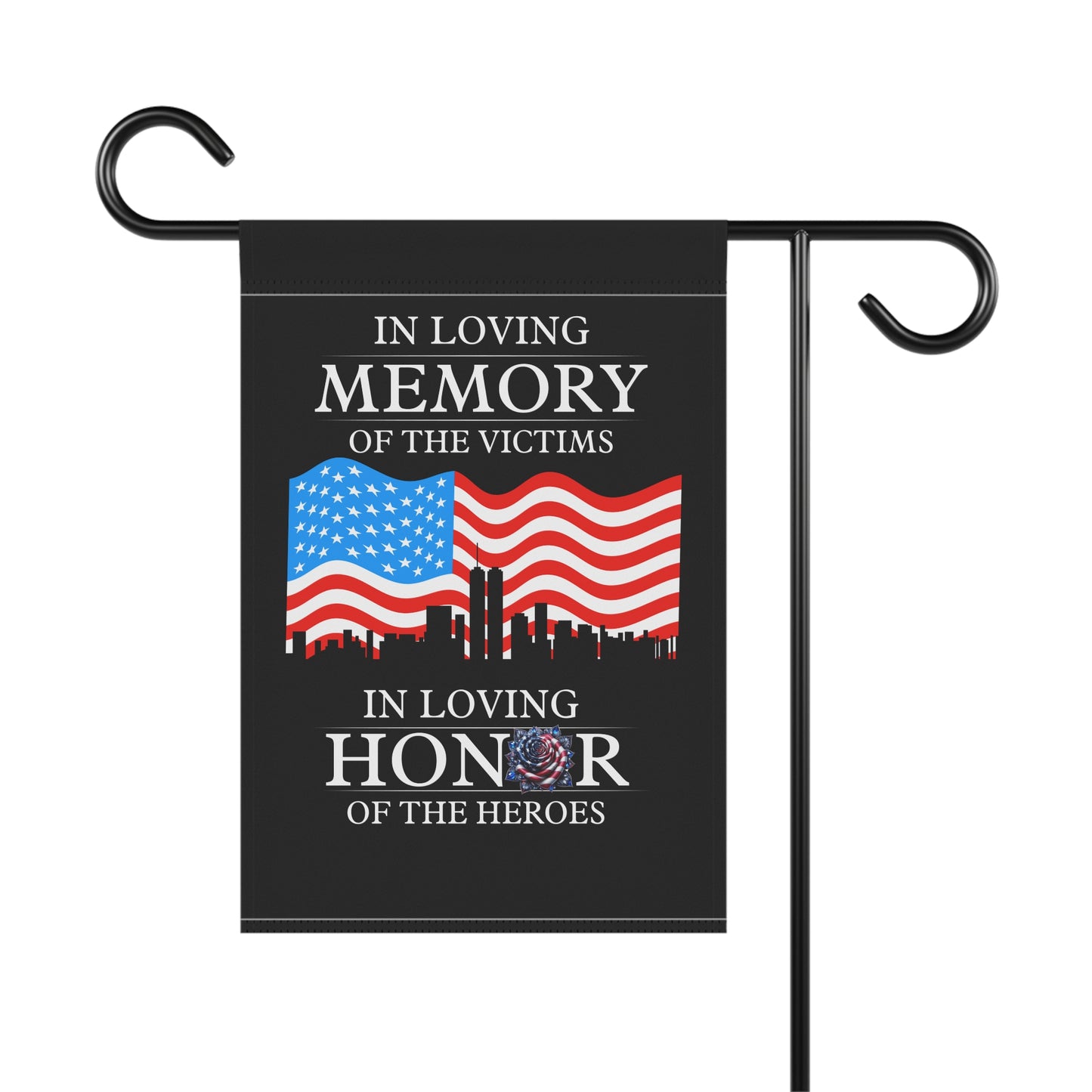 Patriotic Banner - Memorial Garden Flag, Remembrance Flag, USA Hero Tribute, Outdoor Decor, 9/11 Commemoration, Garden Sign