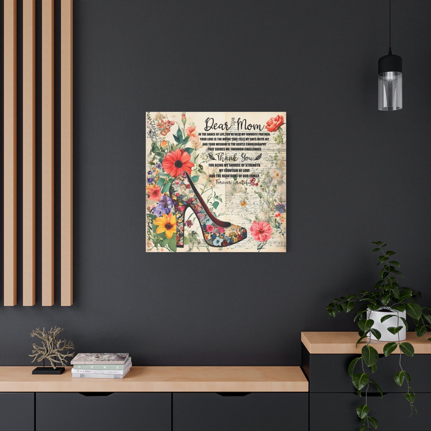 Inspirational Floral Canvas Wall Art for Mom - Perfect Gift for Mother's Day