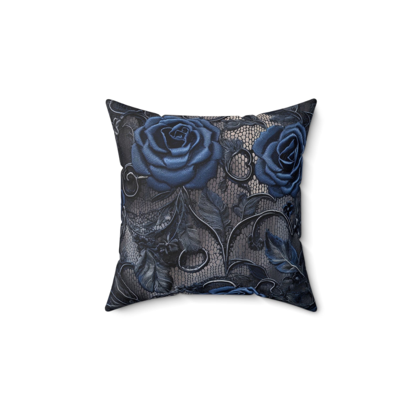 Gothic Elegant Blue Rose Square Pillow | Floral Home Decor, Cozy Living Room Accent, Perfect Gift for Mother's Day or Birthdays