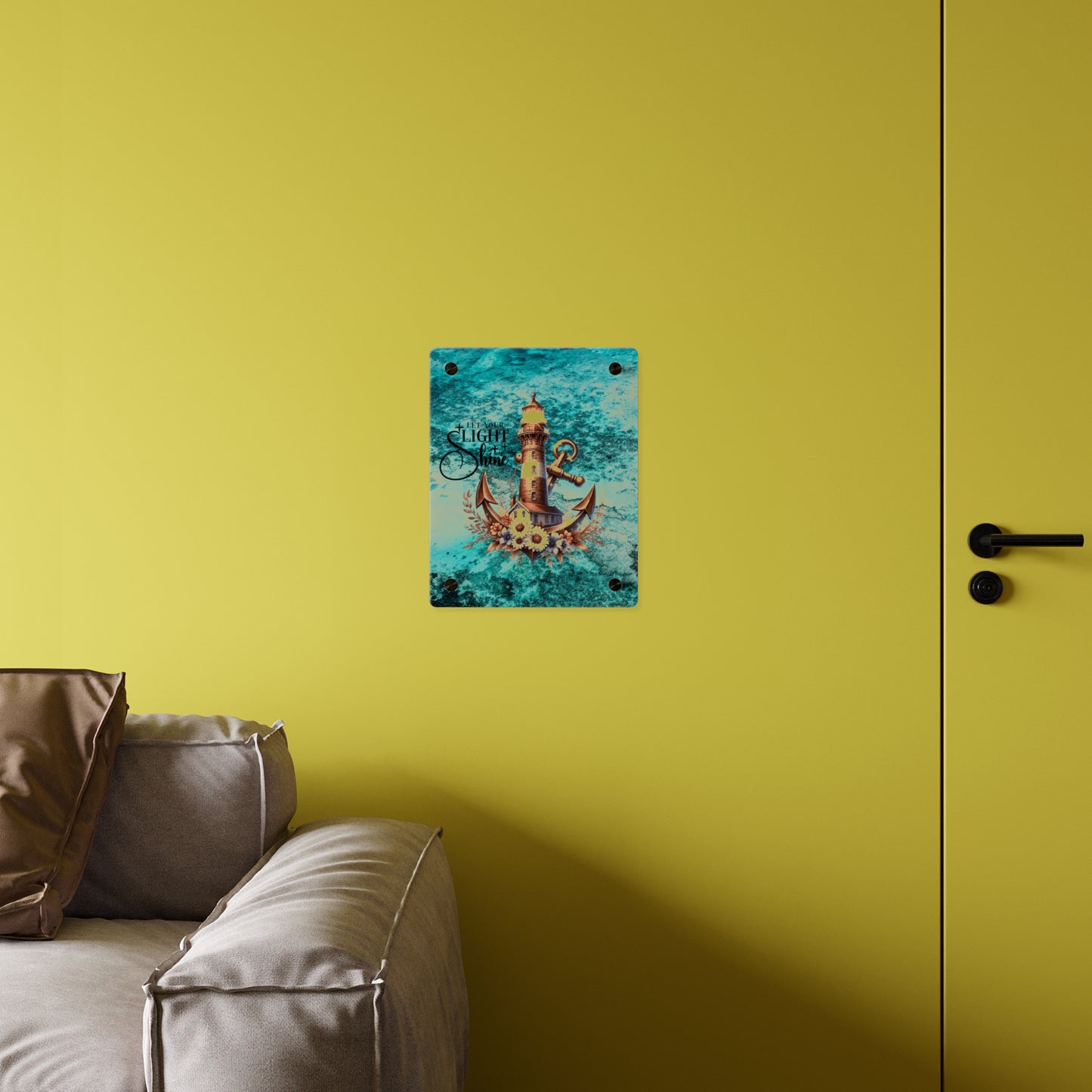 Nautical Acrylic Wall Art Panel - "Let Your Light Shine" Home Decor