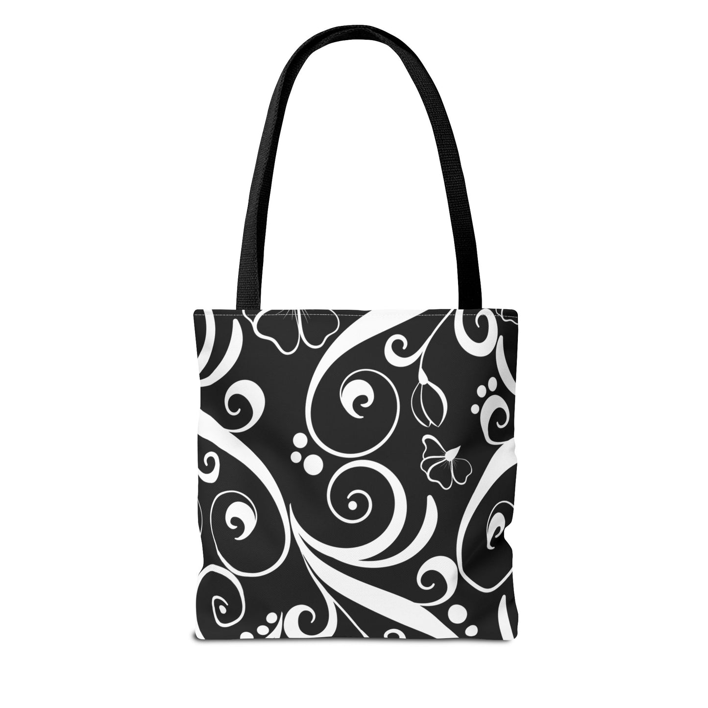 Fashionable Black and White Pattern Tote Bag (AOP), Stylish, Great Gift Idea for Birthdays, Holidays, Any Occasion for Anyone