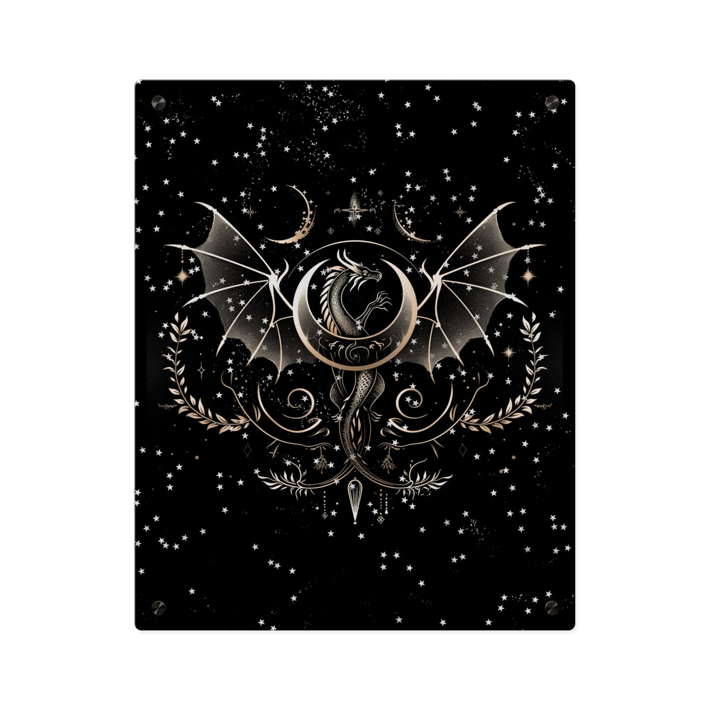 Mystical Dragon Acrylic Wall Art Panels - Celestial Decor for Fantasy Lovers