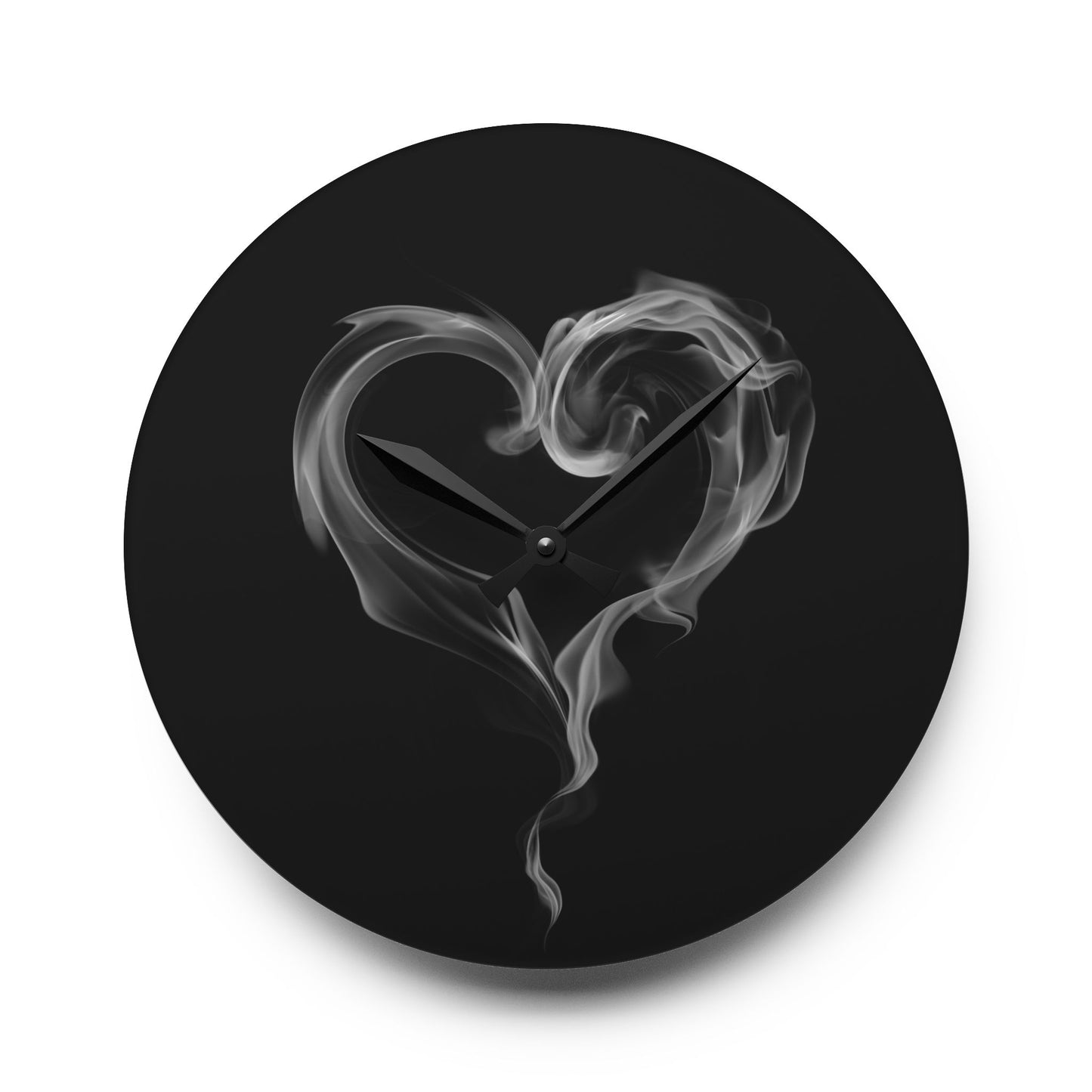 Gothic Smoky Heart Wall Clock - Dark Romance Home Office Decor