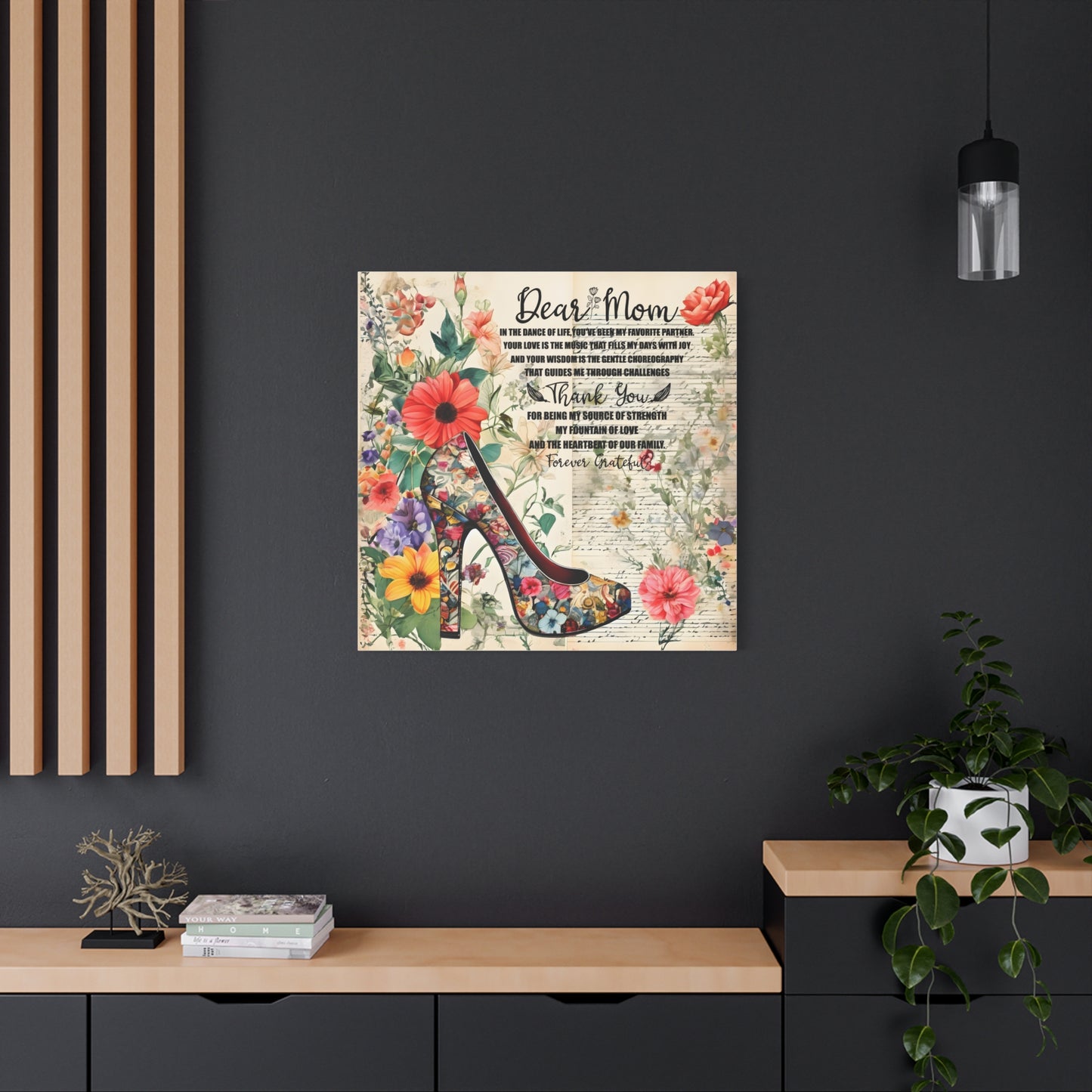 Inspirational Floral Canvas Wall Art for Mom - Perfect Gift for Mother's Day