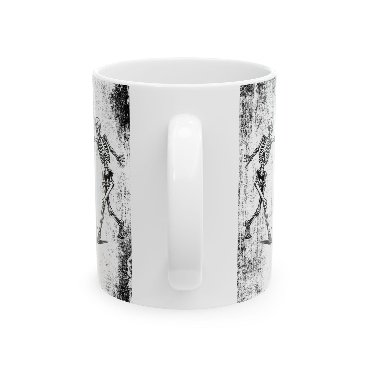Ceramic Mug "You And Me Are Meant To Be"— Romantic Heart & Skeleton Love Coffee Cup (11oz/15oz)