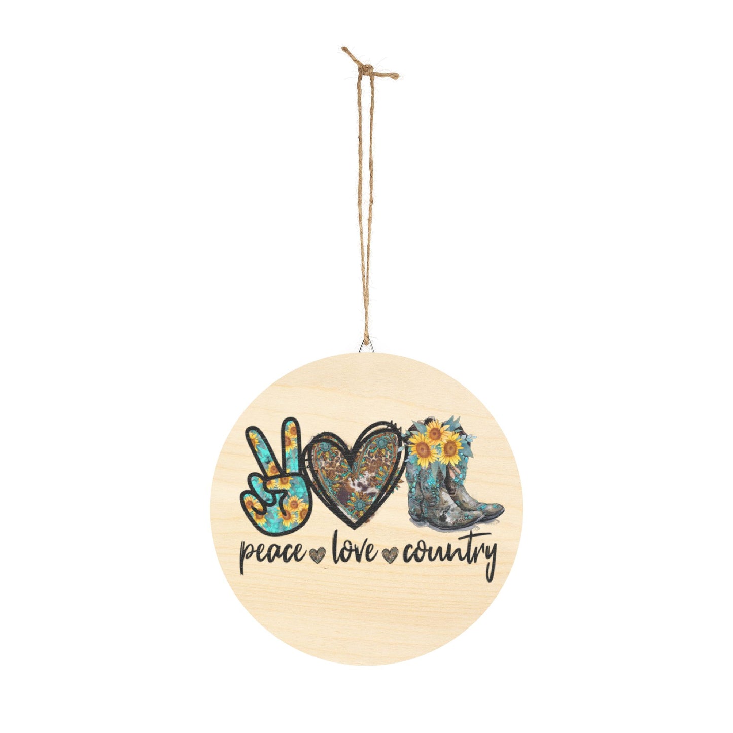 Country Rustic Charm Wood Sign - Peace Lovers Country Life Home Office Decor Gift