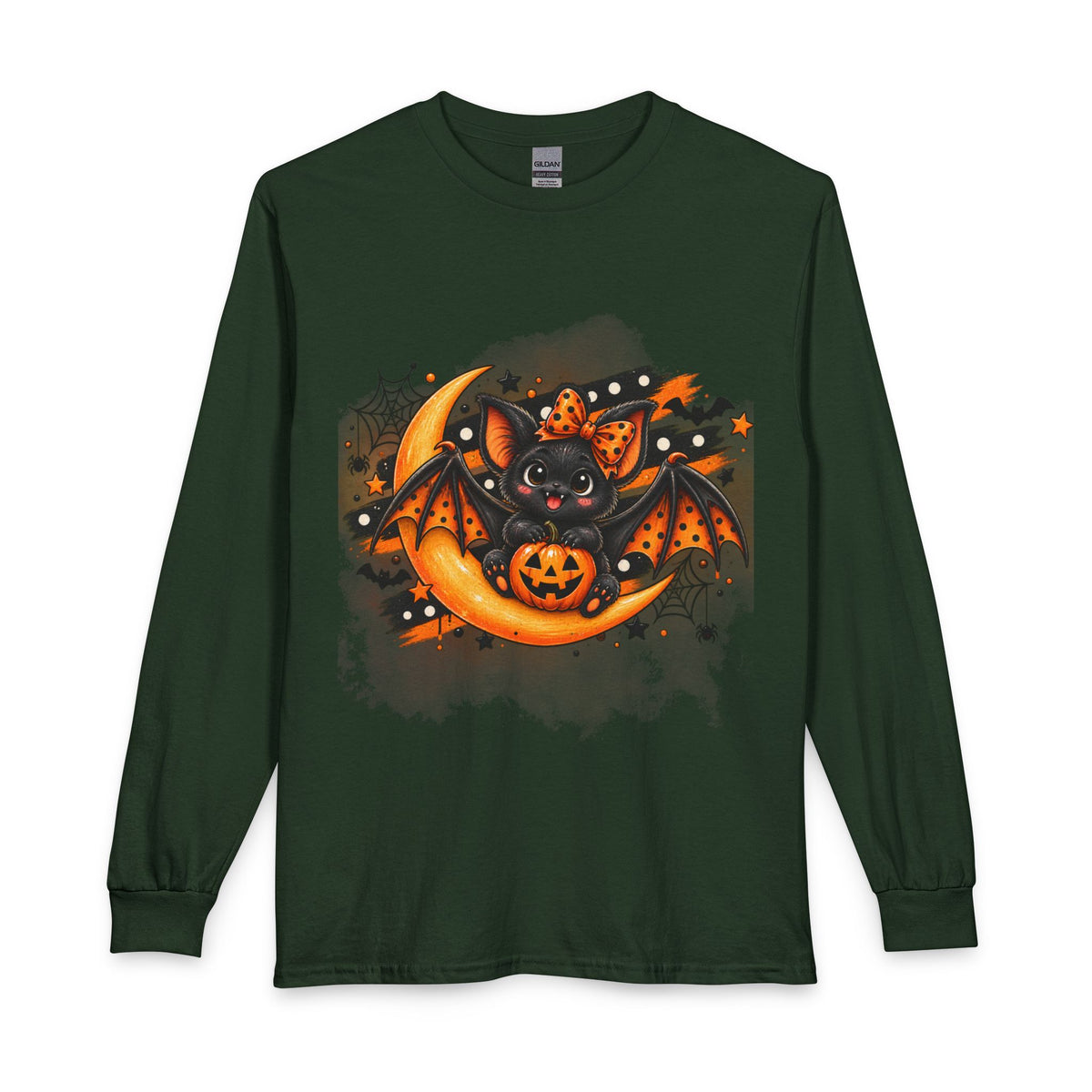Halloween Bat and Jack-O'-Lantern Long Sleeve T-Shirt