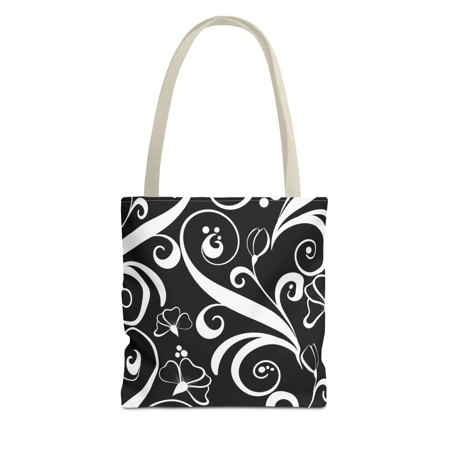 Fashionable Black and White Pattern Tote Bag (AOP), Stylish, Great Gift Idea for Birthdays, Holidays, Any Occasion for Anyone