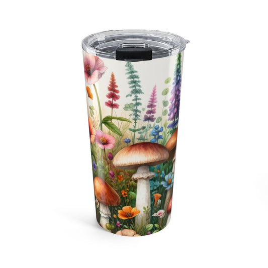 Mushroom Floral Tumbler 20oz - Gift for Beverage Lovers