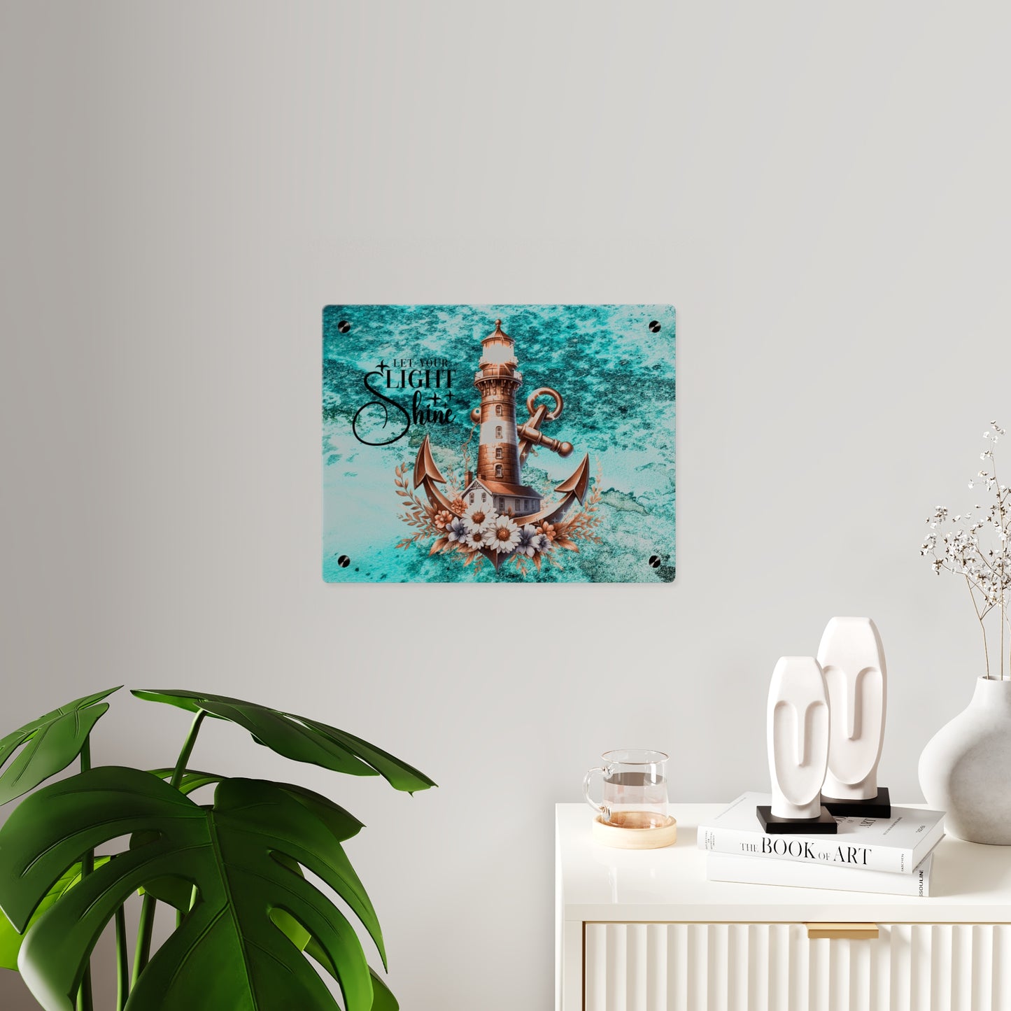 Nautical Acrylic Wall Art Panel - "Let Your Light Shine" Home Decor