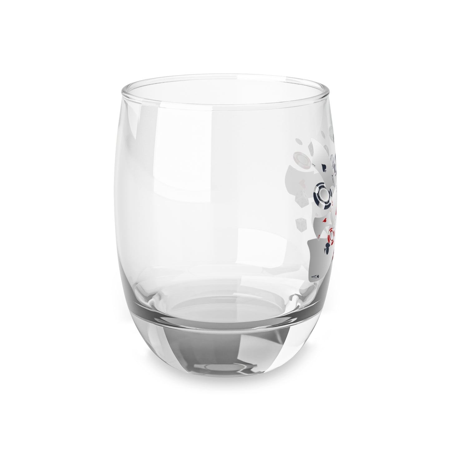 Casino Night Whiskey Glass 6oz — Poker Cards, Dice & Chips