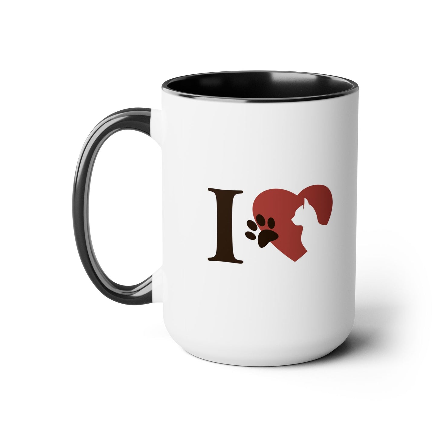 Pet Cat Theme Two-Tone Coffee Mugs, 15oz, Animal Lovers,  Cat Lover Quote, Pet Lovers, Coffee, Tea, Hot Chocolate Lovers, Gift Idea for Any Occasion